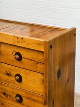 Load image into Gallery viewer, Mid-Century Pinewood Dresser with Black Pulls
