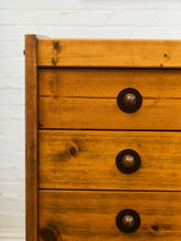 Load image into Gallery viewer, Mid-Century Pinewood Dresser with Black Pulls
