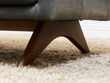 Load image into Gallery viewer, Leather Sofa with Sculptural base
