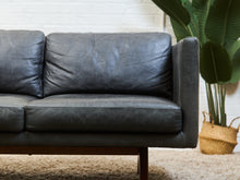 Load image into Gallery viewer, Leather Sofa with Sculptural base
