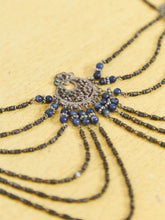 Load image into Gallery viewer, Art Deco French Jet Black Glass Bead Necklace
