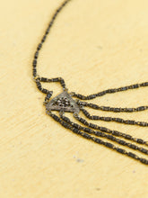 Load image into Gallery viewer, Art Deco French Jet Black Glass Bead Necklace
