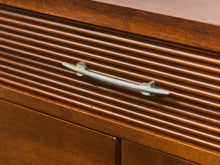 Load image into Gallery viewer, Mid-Century Modern Walnut Dresser with slat Detailing
