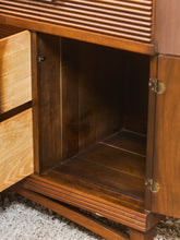 Load image into Gallery viewer, Mid-Century Modern Walnut Dresser with slat Detailing
