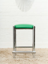 Load image into Gallery viewer, 1970’s Chrome Kelly Green Stools
