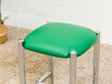 Load image into Gallery viewer, 1970’s Chrome Kelly Green Stools
