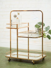 Load image into Gallery viewer, 3 Level Rose Gold Barcart
