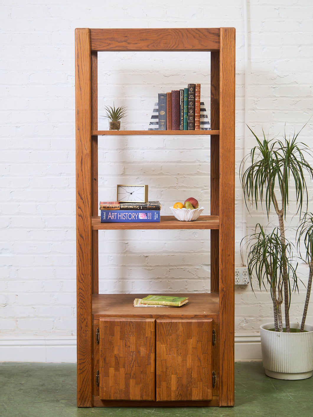 Boho Oak Shelves Lou Hodges w/ File Organizer