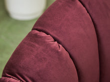 Load image into Gallery viewer, Plum Velvet Art Deco Channel-Back Lounge Chair
