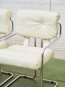 Rare Set Of 4 Guido Faleschini Tucroma Leather Italian Chairs For Mariani Pace