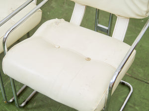 Rare Set Of 4 Guido Faleschini Tucroma Leather Italian Chairs For Mariani Pace