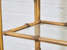 Load image into Gallery viewer, Hollywood Regency Brass Plated Metal Faux Bamboo Bookcase
