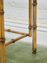 Load image into Gallery viewer, Hollywood Regency Brass Plated Metal Faux Bamboo Bookcase
