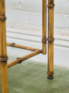 Hollywood Regency Brass Plated Metal Faux Bamboo Bookcase