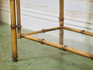 Hollywood Regency Brass Plated Metal Faux Bamboo Bookcase