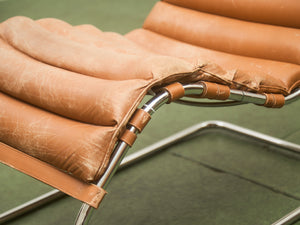 Chrome Ribbed Lounge Chair