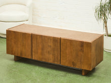 Load image into Gallery viewer, Minimalist Wood Leather Stone Console Cabinet
