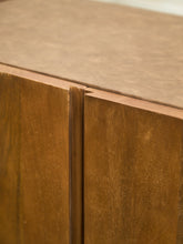 Load image into Gallery viewer, Minimalist Wood Leather Stone Console Cabinet
