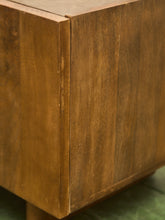 Load image into Gallery viewer, Minimalist Wood Leather Stone Console Cabinet
