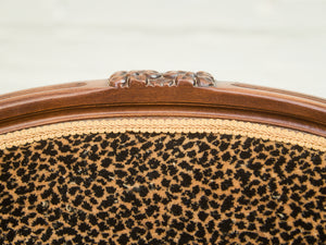 Louis XV-Style Leopard Velvet Armchair