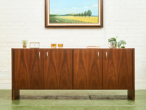 Walnut Vintage 4 Door Credenza