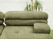 Load image into Gallery viewer, 3 pieces 70’s style Lounge with Ottoman in Olive Green Checker
