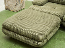 Load image into Gallery viewer, 3 pieces 70’s style Lounge with Ottoman in Olive Green Checker

