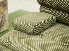 Load image into Gallery viewer, 3 pieces 70’s style Lounge with Ottoman in Olive Green Checker
