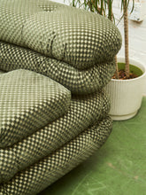 Load image into Gallery viewer, 3 pieces 70’s style Lounge with Ottoman in Olive Green Checker
