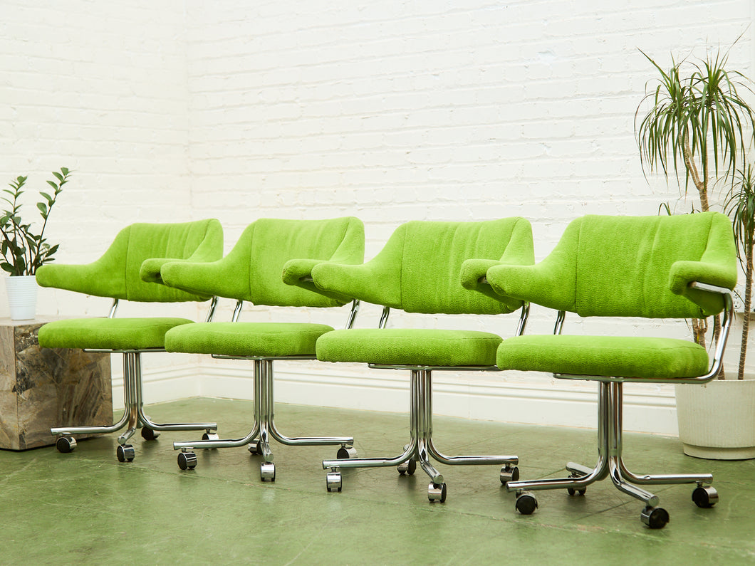 Candy Apple Green Vintage 1970’s Chrome Chairs