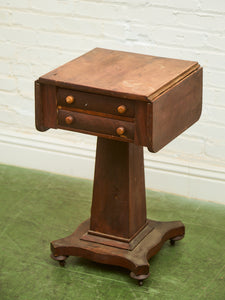 Antique Regency Period Mahogany Sewing Table With Lift Top