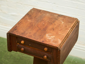 Antique Regency Period Mahogany Sewing Table With Lift Top