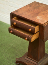 Load image into Gallery viewer, Antique Regency Period Mahogany Sewing Table With Lift Top
