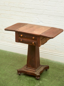 Antique Regency Period Mahogany Sewing Table With Lift Top