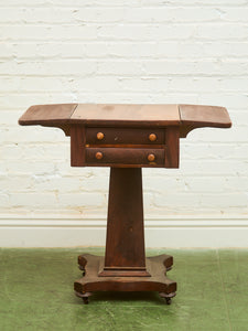 Antique Regency Period Mahogany Sewing Table With Lift Top