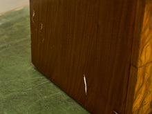 Load image into Gallery viewer, 1970’s Burlwood and Brass 3 Drawer Chest of Drawers
