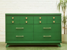 Load image into Gallery viewer, Swanky Kelly Green Dresser with Brass Hardware
