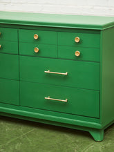 Load image into Gallery viewer, Swanky Kelly Green Dresser with Brass Hardware
