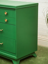 Load image into Gallery viewer, Swanky Kelly Green Dresser with Brass Hardware
