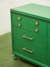 Load image into Gallery viewer, Swanky Kelly Green Dresser with Brass Hardware
