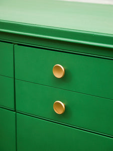 Swanky Kelly Green Dresser with Brass Hardware
