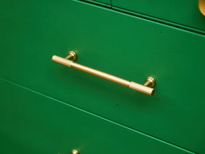 Swanky Kelly Green Dresser with Brass Hardware