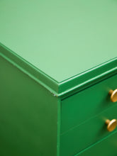 Load image into Gallery viewer, Swanky Kelly Green Dresser with Brass Hardware

