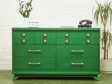 Load image into Gallery viewer, Swanky Kelly Green Dresser with Brass Hardware
