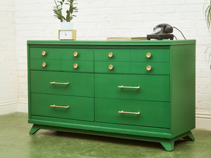 Swanky Kelly Green Dresser with Brass Hardware