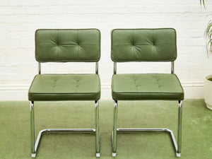 Olive Green Chrome Dining Chair