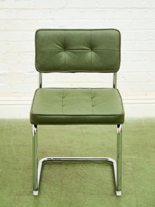 Olive Green Chrome Dining Chair
