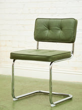 Load image into Gallery viewer, Olive Green Chrome Dining Chair
