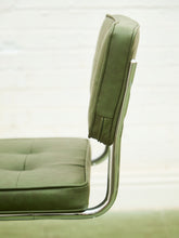 Load image into Gallery viewer, Olive Green Chrome Dining Chair
