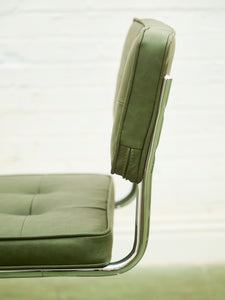 Olive Green Chrome Dining Chair